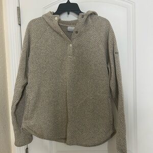 Columbia Houndstooth Fleece Jacket in Beige and Gray